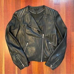 Massimo Dutti | Leather Biker Jacket
